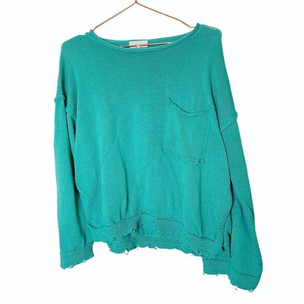 EUC ANGL Promesa Green Distressed Sweater Medium